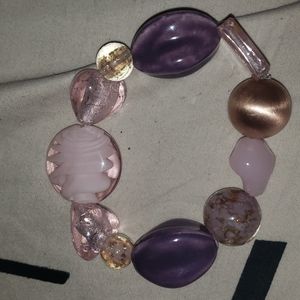 Chunky glass beaded streachy bracelet